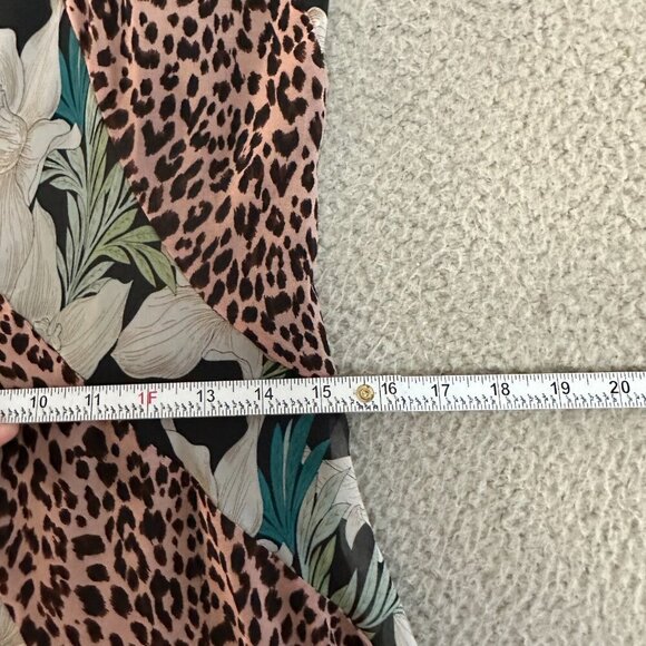 Sen Maxi Dress Leopard Floral Paneled Spaghetti Colorful Lined Chiffon - Picture 16 of 16